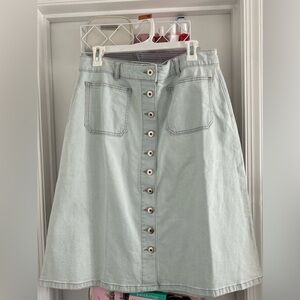 Kate Spade Denim Button Front Midi Skirt